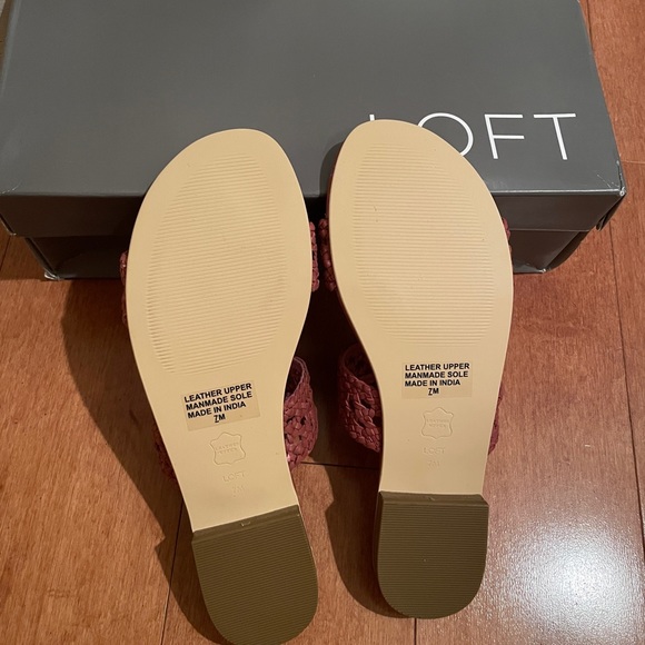 NEW! Ann Loft Dusty Rose Braided Woven Slide Sandals Size 7 - Picture 5 of 5